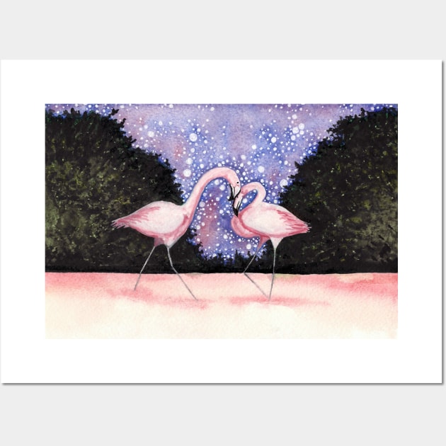 Flamingos in Love Wall Art by michelletabares